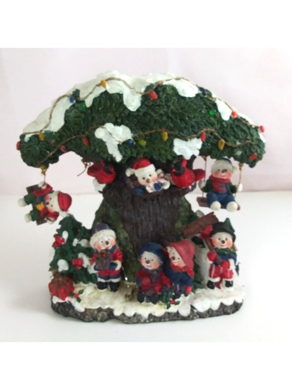 Vintage Holiday Collections Musical Light-Up Snowman Tree 9" x 8" Works